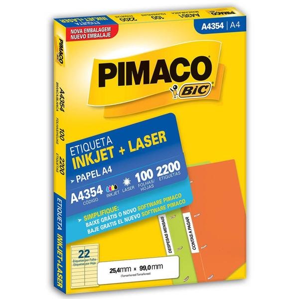 Etiqueta ink-jet/laser A4 25,4x99,0 354 Pimaco PT 2200 UN