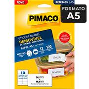 Etiqueta ink-jet/laser removível A5, 65mm x 34mm, 970866, Pimaco - PT 120 UN Etiqueta ink-jet/laser removível A5, 65mm x 34mm, 970866, Pimaco - PT 120 UN