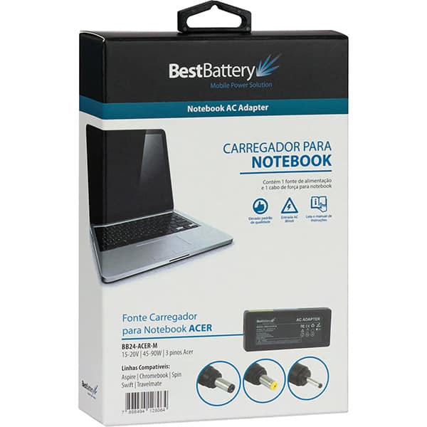Fonte alimentação p/note Acer biv 90w BB24-ACER- BestBattery CX 1 UN