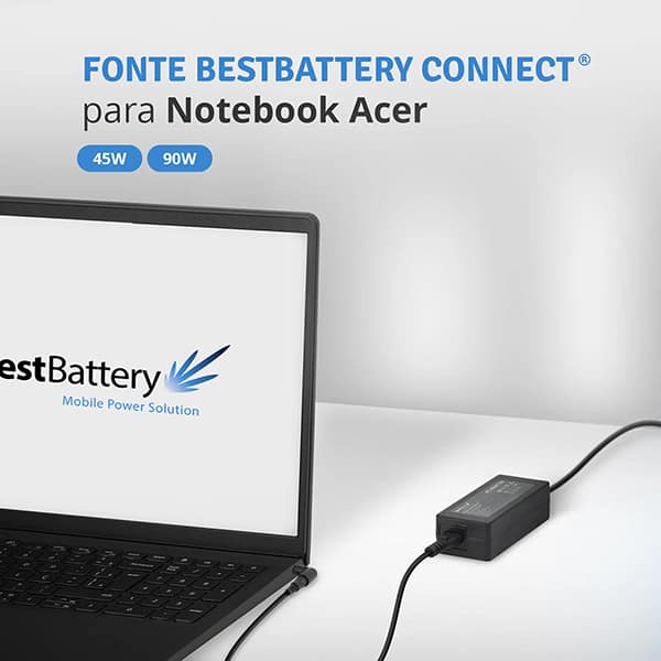 Fonte alimentação p/note Acer biv 90w BB24-ACER- BestBattery CX 1 UN