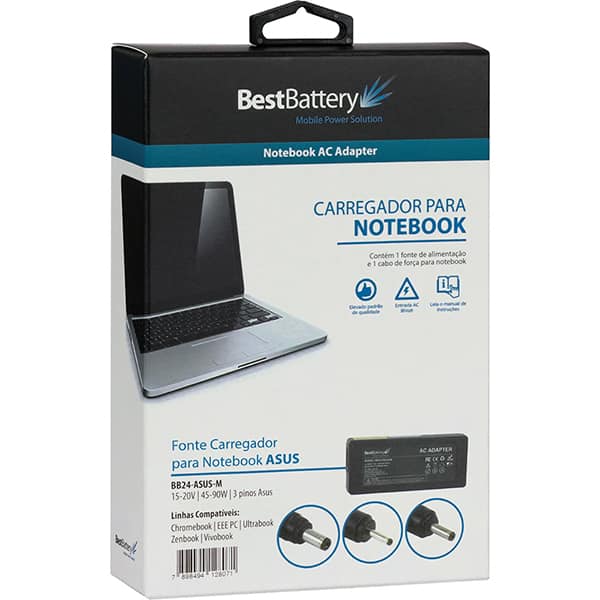 Fonte alimentação p/note Asus biv 90w BB24-ASUS- BestBattery CX 1 UN