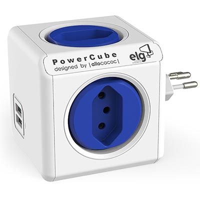 Filtro de linha PowerCube, 4 tomadas, 2 USB, 10A, Bivolt, Elg - CX 1 UN