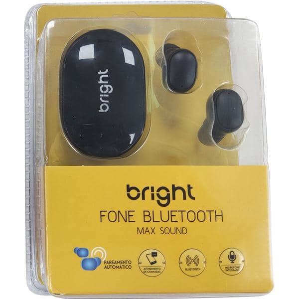 Fone de ouvido bluetooth, max sound, Preto, FN570, Bright - BT 1 UN