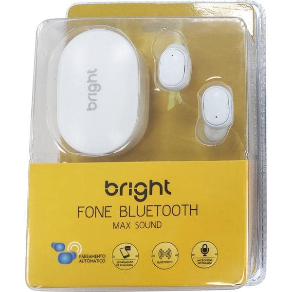 Fone de ouvido bluetooth, max sound, Branco, FN569 Bright - BT 1 UN