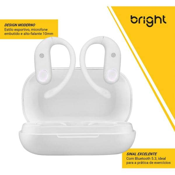 Fone de Ouvido bth Sport resistente à agua, Branco, FN571, Bright - BT 1 UN