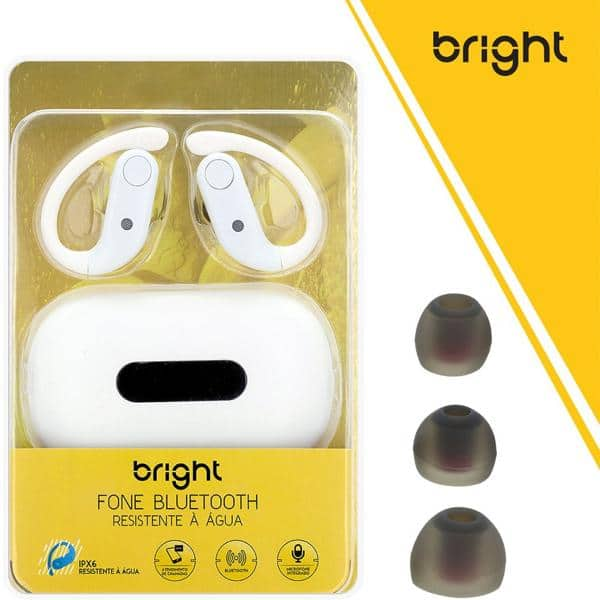 Fone de Ouvido bth Sport resistente à agua, Branco, FN571, Bright - BT 1 UN