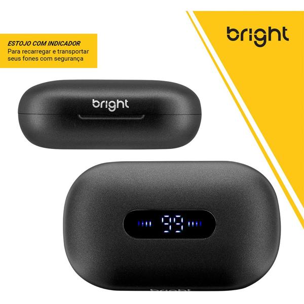 Fone de ouvido bluetooth sport, resistente à agua, preto, FN572, Bright - BT 1 UN