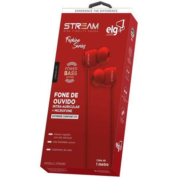 Fone de ouvido intra-auricular com microfone, Stream, STR10RD, ELG - BT 1 UN