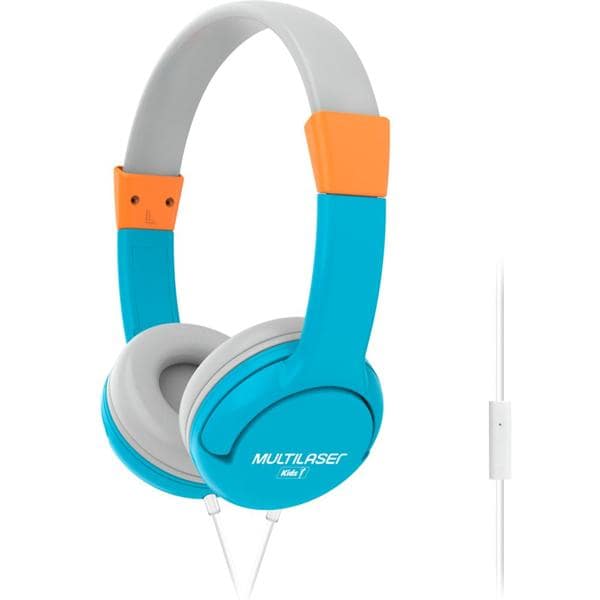 Headphone Kids Happy, com microfone, P3, Azul, PH377, Multi - 1 UN