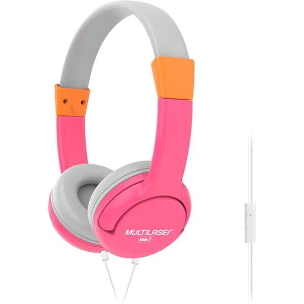 Headphone Kids Happy, com microfone, P3, Rosa, PH378, Multi - 1 UN