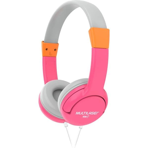 Headphone Kids Happy, com microfone, P3, Rosa, PH378, Multi - 1 UN