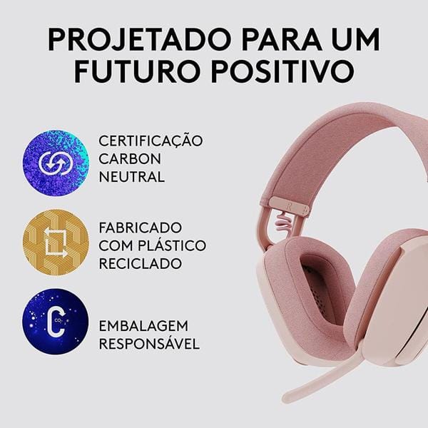 Headset sem fio, Bluetooth, Zone vibe 100, Rosa, 981-001223, Logitech - CX 1 UN