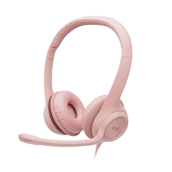 Headset com fio USB Logitech H390, Controle de áudio integrado e Microfone com Redução de Ruído, Conexão USB, Rosa, 981-001280, Logitech - CX 1 UN