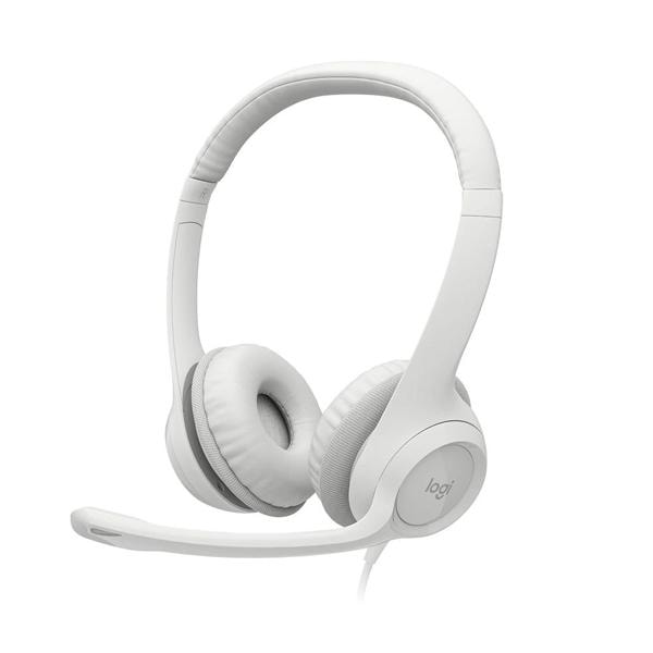 Headset com fio USB Logitech H390, Controle de áudio integrado e Microfone com Redução de Ruído, Conexão USB, Branco, 981-001285, Logitech - CX 1 UN