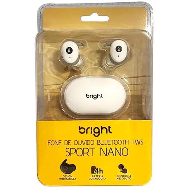 Fone de ouvido TWS Sport nano, Branco, FN583 Bright - BT 1 UN