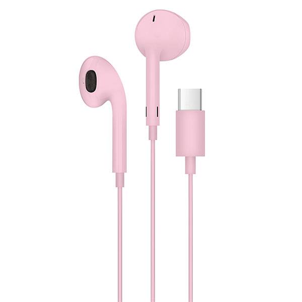 Fone de ouvido com microfone, conexão USB Tipo-C, Rosa, R80, Loop Way - CX 1 UN