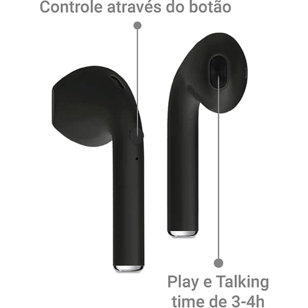 Fone de ouvido bluetooth TWS, Preto, I9S, Loop Way - CX 1 UN