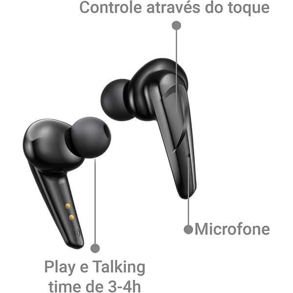 Fone de ouvido bluetooth TWS Gamer, Preto, LY20, Loop Way - CX 1 UN