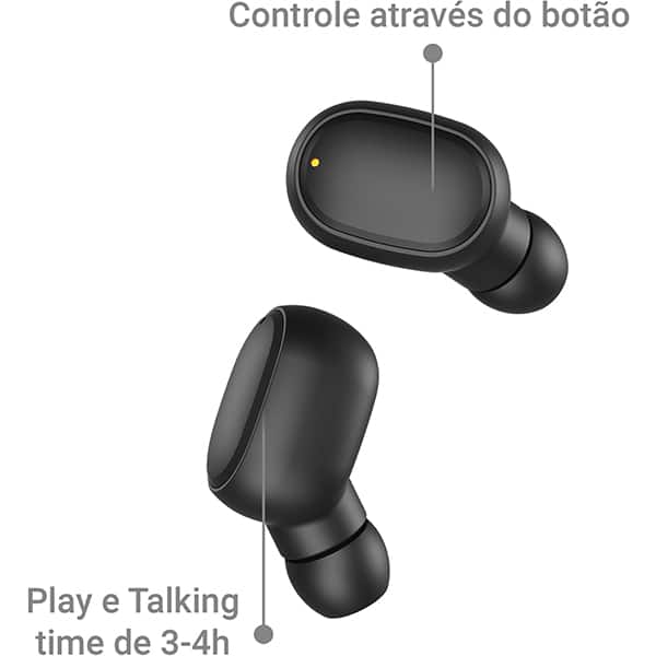 Fone de ouvido bluetooth TWS, Preto, A6S, Loop Way - CX 1 UN