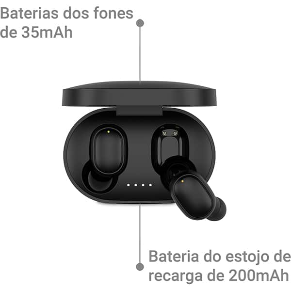 Fone de ouvido bluetooth TWS, Preto, A6S, Loop Way - CX 1 UN