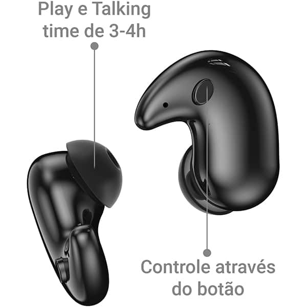 Fone de ouvido bluetooth TWS, Preto, Y36, Loop Way - CX 1 UN