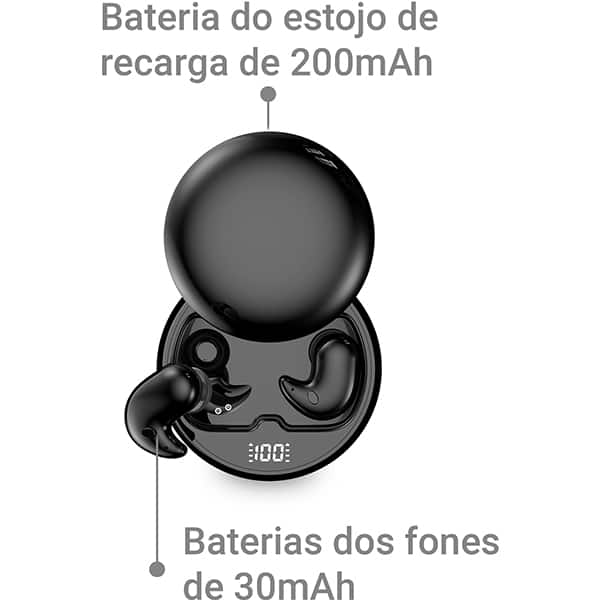 Fone de ouvido bluetooth TWS, Preto, Y36, Loop Way - CX 1 UN