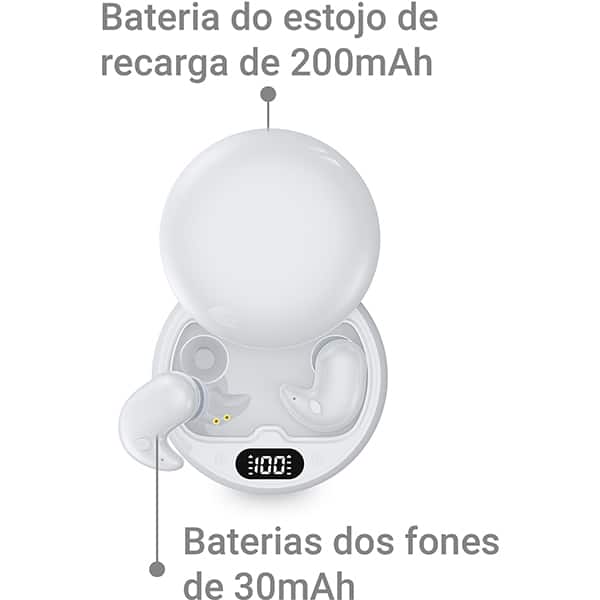 Fone de ouvido bluetooth TWS, Branco, Y36, Loop Way - CX 1 UN