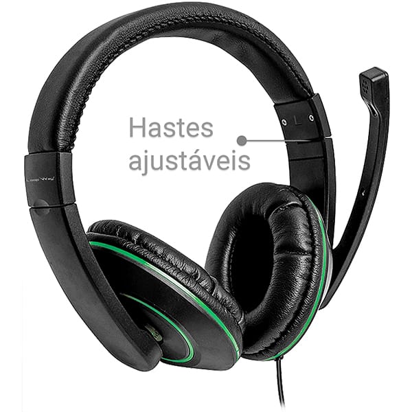Headset Gamer com fio P3, Preto e Verde, YYS-RP01, Loop Way - CX 1 UN