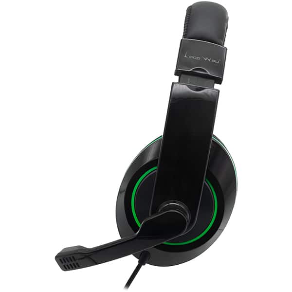Headset Gamer com fio P3, Preto e Verde, YYS-RP01, Loop Way - CX 1 UN