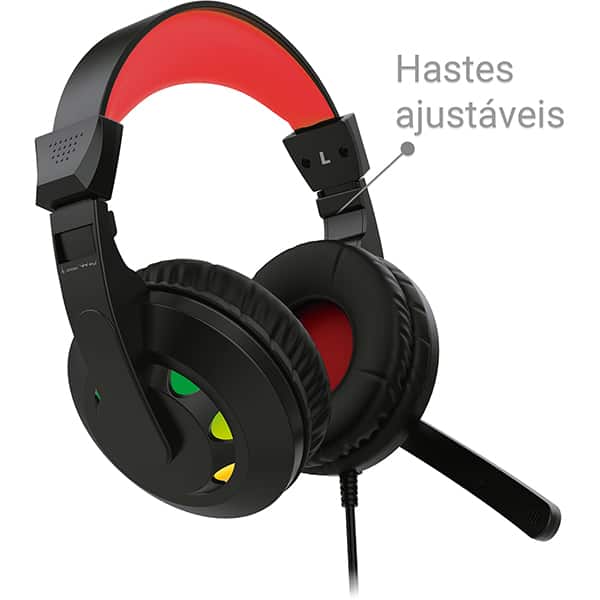 Headset Gamer com fio USB e P2, Preto e Vermelho, YYS-8500, Loop Way - CX 1 UN