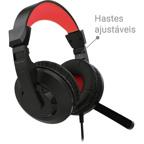 Headset Gamer com fio P3, Preto e Vermelho, YYS-8500, Loop Way - CX 1 UN