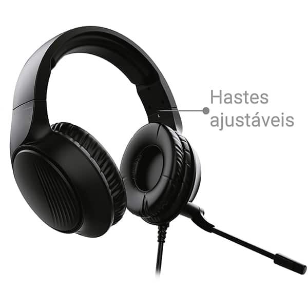 Headset Gamer com fio P3, Hastes ajustáveis, Microfone flexível, D10, Loop Way - CX 1 UN