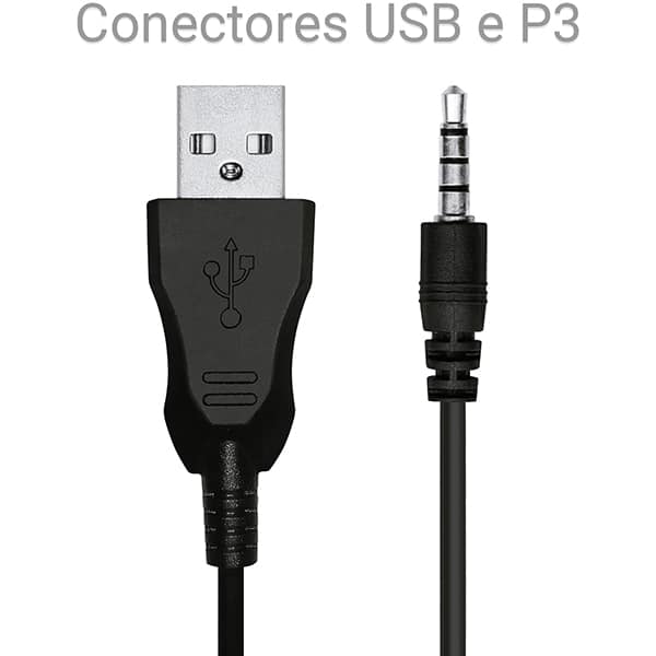 Headset Gamer com fio P3 e USB, Hastes ajustáveis, Microfone flexível, S19, Loop Way - CX 1 UN