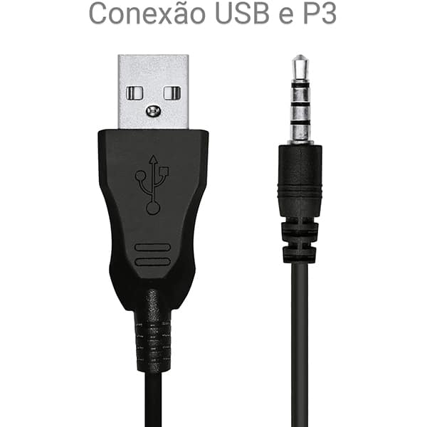 Headset Gamer com fio P3, Hastes ajustáveis, Microfone flexível, X60, Loop Way - CX 1 UN