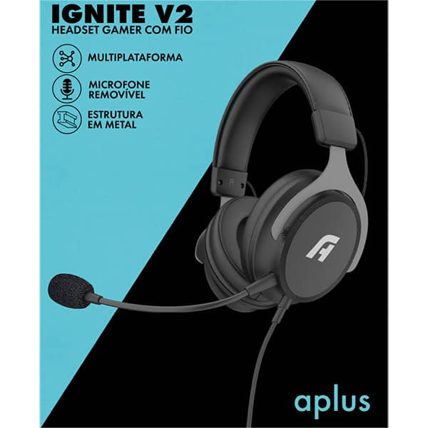 Headset Gamer P2, Ignite V2, Preto, AP-HS-1995, Aplus - CX 1 UN