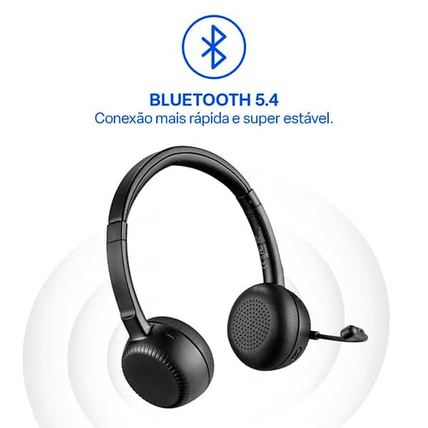 Headset Bluetooth HBT1500, Bateria Recarregável, Haste e Microfone Ajustáveis, Bluetooth 5.4, Microfone com cancelamento de Ruídos, PH503, Multi - CX 1 UN