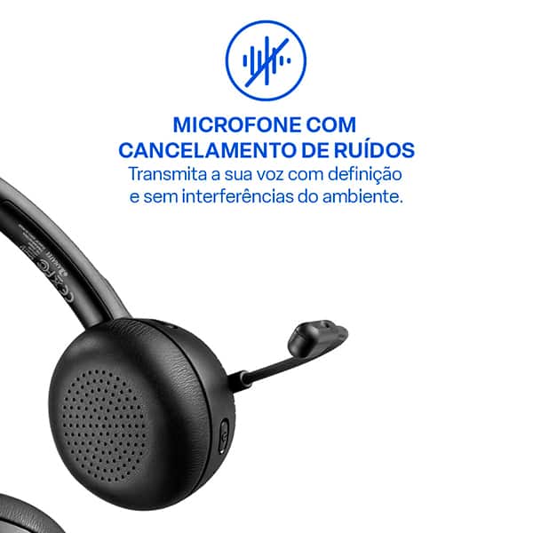 Headset Bluetooth HBT1500, Bateria Recarregável, Haste e Microfone Ajustáveis, Bluetooth 5.4, Microfone com cancelamento de Ruídos, PH503, Multi - CX 1 UN