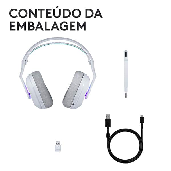 Headset Gamer sem fio G522, Driver 40mm, Branco, 981-001549, Logitech G - CX 1 UN