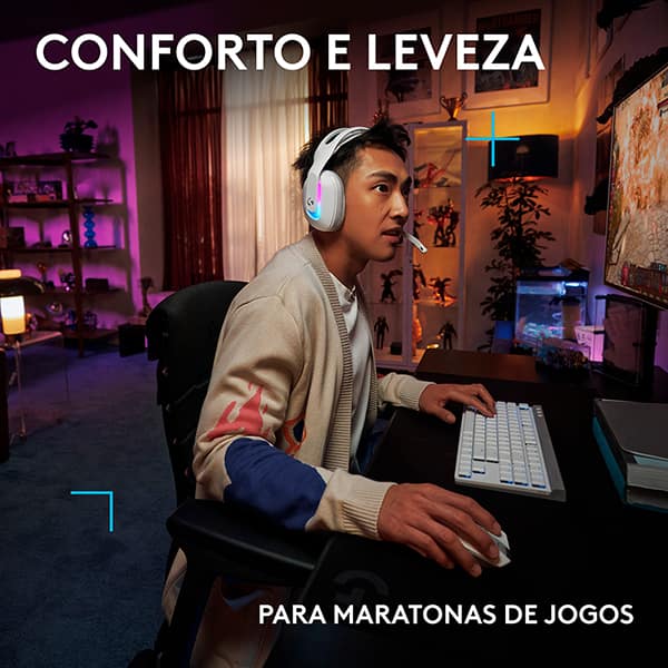 Headset Gamer sem fio G522, Driver 40mm, Branco, 981-001549, Logitech G - CX 1 UN