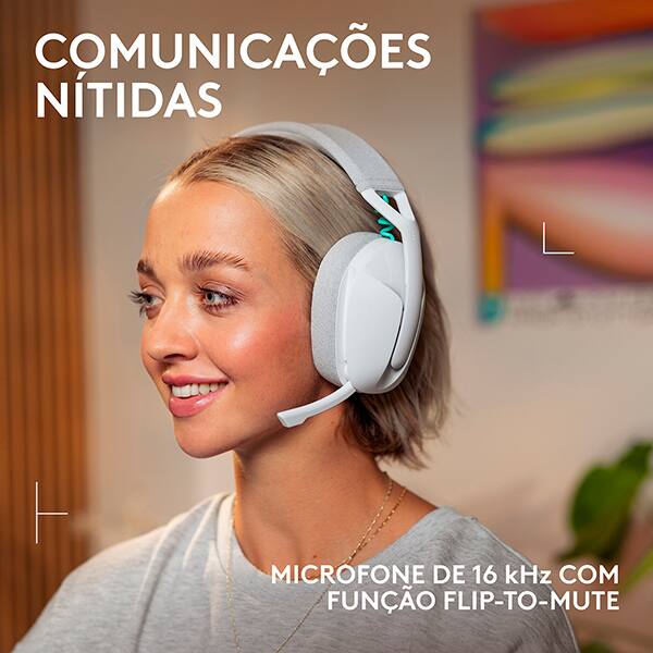 Headset Gamer G321 Lightspeed, Sem fio, Bluetooth, Branco, 981-001568, Logitech G - CX 1 UN