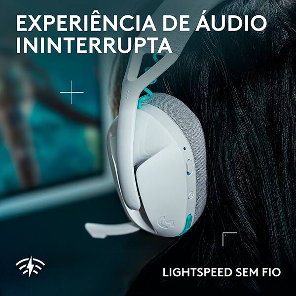 Headset Gamer G321 Lightspeed, Sem fio, Bluetooth, Branco, 981-001568, Logitech G - CX 1 UN