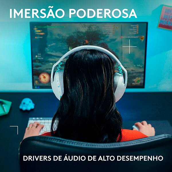 Headset Gamer G321 Lightspeed, Sem fio, Bluetooth, Branco, 981-001568, Logitech G - CX 1 UN