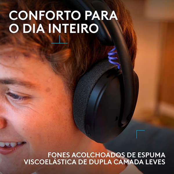 Headset Gamer G325 Lightspeed, Sem fio, Bluetooth, para PC, PlayStation, Nintendo Switch 1 e 2, Preto, 981-001523, Logitech G - CX 1 UN