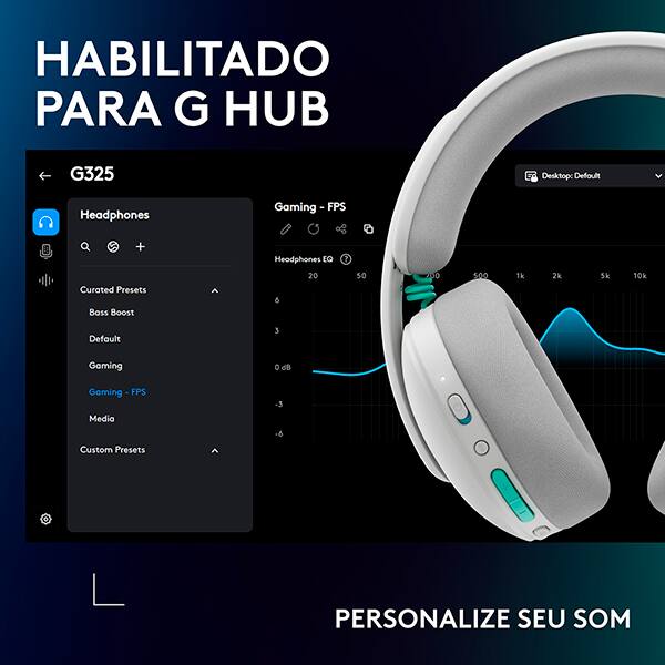 Headset Gamer G325 Lightspeed, Sem fio, Bluetooth, para PC, PlayStation, Nintendo Switch 1 e 2, Branco, 981-001530, Logitech G - CX 1 UN