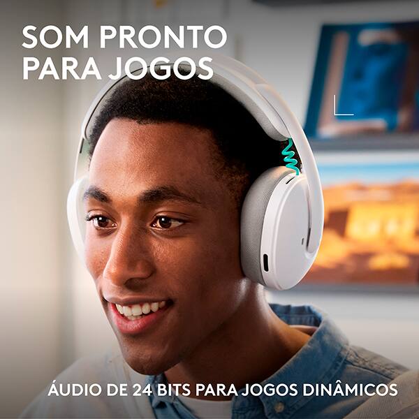 Headset Gamer G325 Lightspeed, Sem fio, Bluetooth, para PC, PlayStation, Nintendo Switch 1 e 2, Branco, 981-001530, Logitech G - CX 1 UN