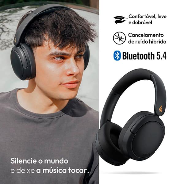 Headphone Bluetooth 5.4 com cancelamento de ruído, Preto, W800BT, Edifier - CX 1 UN Headphone Bluetooth 5.4 com cancelamento de ruído, Preto, W800BT, Edifier - CX 1 UN