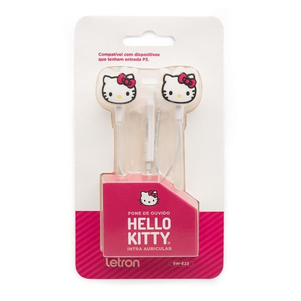 Fone de ouvido intra auricular com microfone, Hello Kitty, 94425, Leonora - CX 1 UN