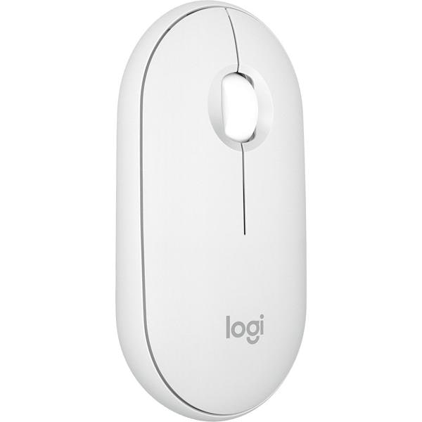 Mouse sem fio Logitech Pebble 2 M350s com Clique Silencioso, Conexão Bluetooth e Pilha Inclusa- Branco CX 1 UN