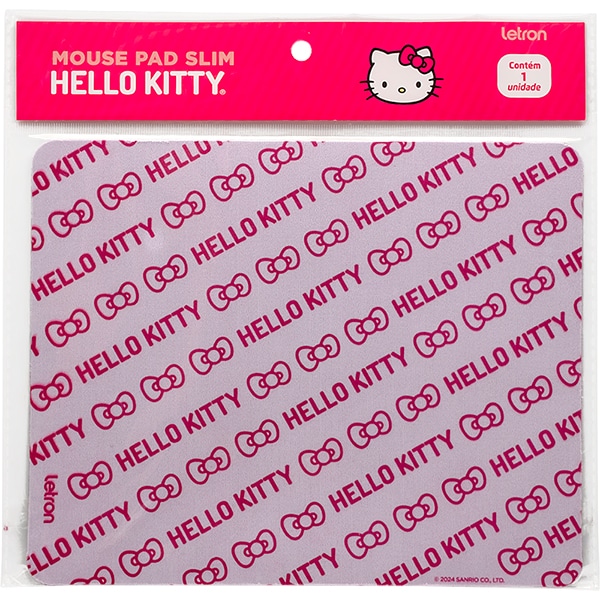 Mouse Pad Slim Hello Kitty, Estampas Sortidas, Letron - PT 1 UN