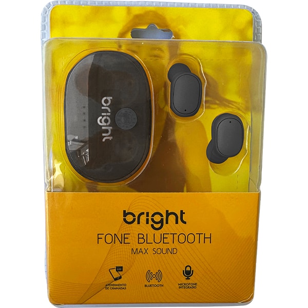 Fone de ouvido bluetooth max sound, Cinza, FN589, Bright - BT 1 UN